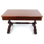 WILLIAM IV PERIOD MAHOGANY LIBRARY TABLE