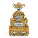 19TH-CENTURY ORMOLU AND SEVRES MANTLE CLOCK