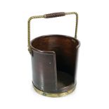 GEORGE III MAHOGANY AND BRASS BOUND PLATE BUCKET