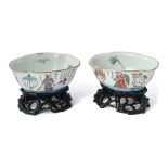 PAIR OF CHINESE QING POLYCHROME BOWLS