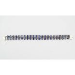 18CT WHITE GOLD SAPPHIRE AND DIAMOND DOUBLE BRACELET