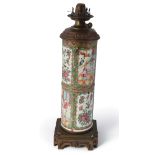 19TH-CENTURY CHINESE CANTON VASE STEMMED LAMP