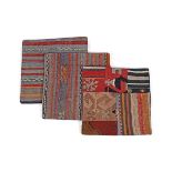 PERSIAN RUG FRAGMENT COVERED CUSHIONS