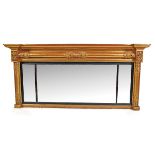 REGENCY PERIOD GILT FRAMED OVER-MANTLE MIRROR