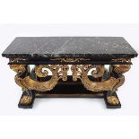 19TH-CENTURY CARVED & PARCEL GILT CONSOLE TABLE