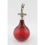 RUBY GLASS CLARET DECANTER