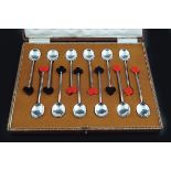 12 STERLING SILVER CARD SUIT COFFEE SPOONS