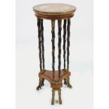 19TH-CENTURY SIGNED ORMOLU MOUNTED MAHOGANY STAND