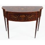 19TH-CENTURY MAHOGANY AND MARQUETRY HALL TABLE