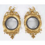 RARE PAIR OF IRISH CONVEX MIRRORS