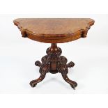 19TH-CENTURY BURR WALNUT GAMES TABLE