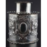 EDWARDIAN SILVER TEA CADDY