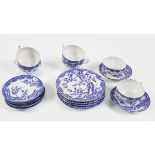 36 PIECE JAPANESE BLUE AND WHITE TEA SET