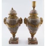 PAIR OF 19TH-CENTURY ORMOLU AND MARBLE CASSOULETS