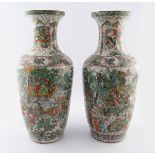 PAIR OF 19TH-CENTURY CHINESE POLYCHROME VASES