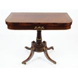 PAIR OF REGENCY PERIOD ROSEWOOD AND BRASS INLAID GAMES TABLES