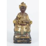 CHINESE QING POLYCHROME IMPERIAL FIGURE