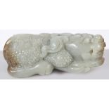 CHINESE CELADON JADE FOO DOG