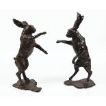 PAIR OF 20TH-CENTURY BRONZE SCULPTURES