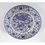 CHINESE QING PERIOD BLUE AND WHITE CHARGER