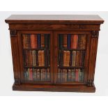WILLIAM IV ROSEWOOD DWARF LIBRARY BOOKCASE