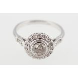 18 CT WHITE GOLD & DIAMOND .50 CT TARGET RING