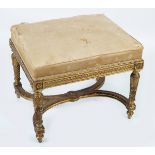 19TH CENTURY FRENCH CARVED GILTWOOD STOOL