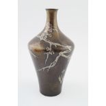 JUGENDSTIL BRONZE AND SILVER INLAID VASE