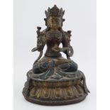 CHINESE QING PERIOD BRONZE BUDDHA