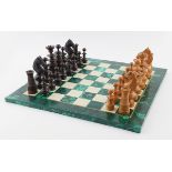 MALACHITE AND MARBLE CHESS BOARD