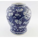 LARGE CHINESE QING BLUE AND WHITE JAR
