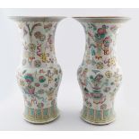 PAIR OF CHINESE QING POLYCHROME VASES