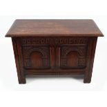 SMALL NINETEENTH-CENTURY CARVED OAK TRUNK