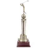 FRENCH ART DECO PERIOD SILVER PLATED GOLF TROPHY