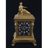 19TH-CENTURY ORMOLU AND PORCELAIN MANTLE CLOCK