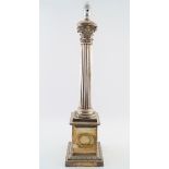 19TH-CENTURY SHEFFIELD CORINTHIAN PILLARED TABLE LAMP