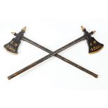 PAIR OF NINETEENTH-CENTURY CEREMONIAL WOODEN AXES