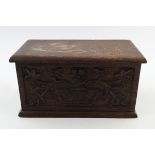 19TH-CENTURY CARVED OAK GLOVE BOX