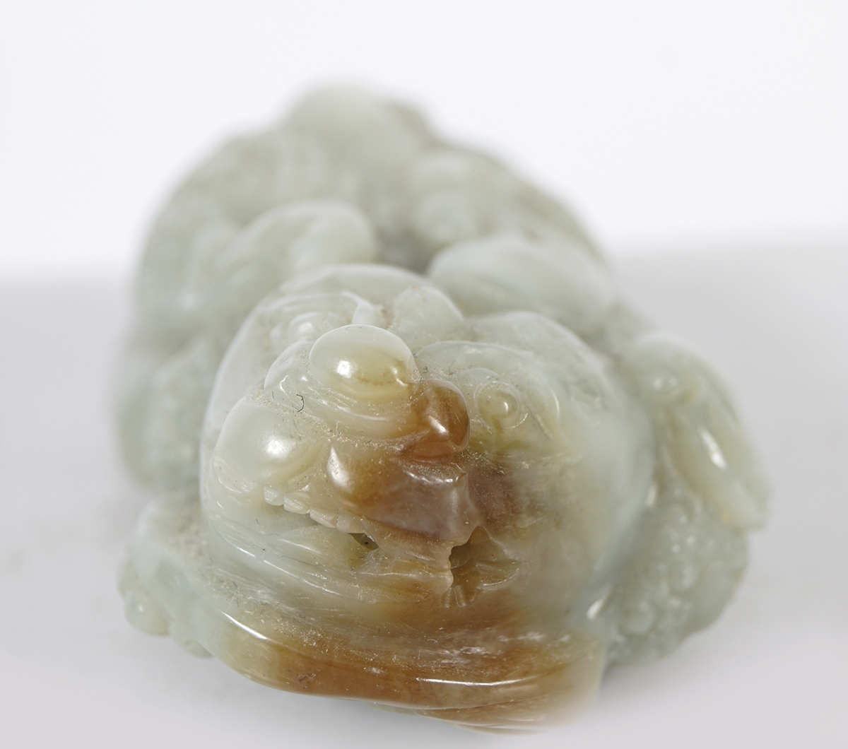 CHINESE CELADON JADE FOO DOG - Image 4 of 5