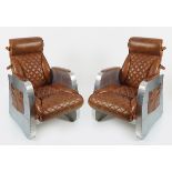 PAIR OF DESIGNER AVIATION THEMED ARMCHAIRS