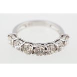 18 CT WHITE GOLD & DIAMOND 1.70 CT SEVEN STONE RING