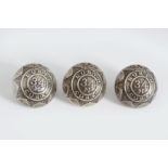 THREE SILVER IRISH NAPOLEONIC OFFICERS BUTTONS