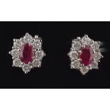 18 CT BURMESE RUBY AND DIAMOND EARRINGS