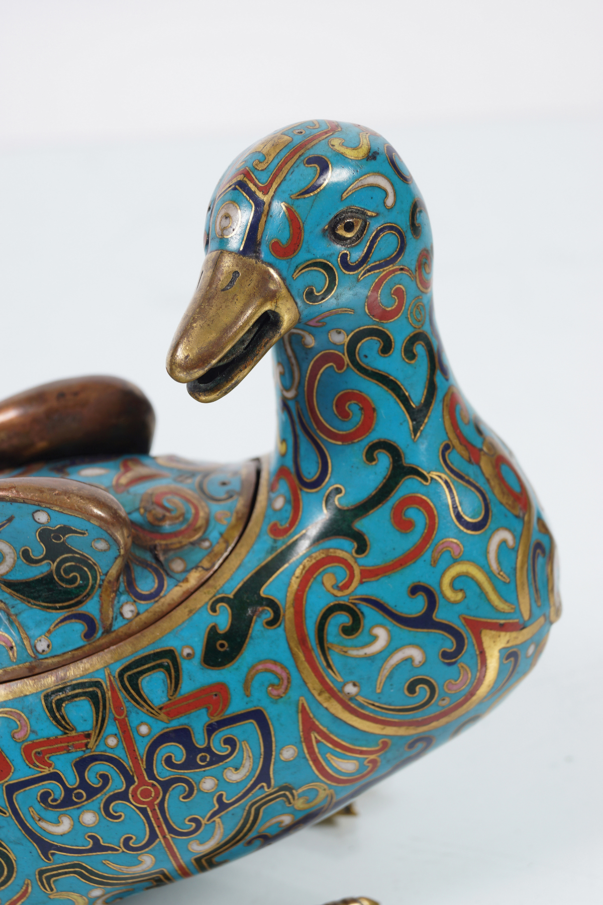 PAIR OF CHINESE QING CLOISONNÉ ENAMELLED DUCKS - Image 3 of 6