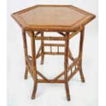 19TH CENTURY BAMBOO FRAMED OCTAGONAL SHAPED TABLE