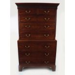 GEORGE III PERIOD MAHOGANY CHEST-ON-CHEST