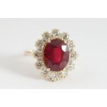 14 CT. GOLD, RUBY AND DIAMOND RING