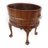 19TH-CENTURY MAHOGANY AND BRASS BOUND LOG BARREL