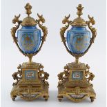 PAIR OF 19TH-CENTURY ORMOLU AND PORCELAIN CASSOULETS