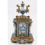 19TH-CENTURY SEVRES AND ORMOLU MANTLE CLOCK